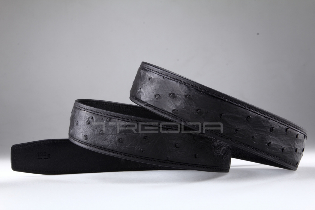 Ремень из кожи страуса Treoda, ширина 3,5 см